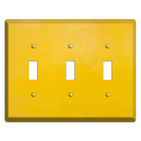 Bright Yellow Concrete 3 Toggle Wallplate