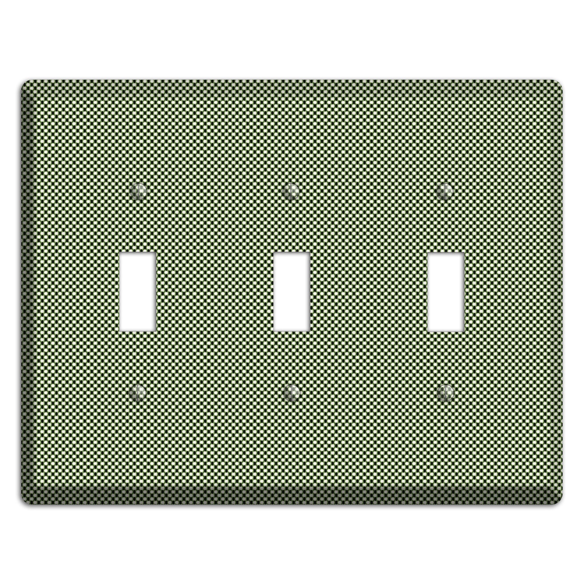 Green Tiny Check 3 Toggle Wallplate