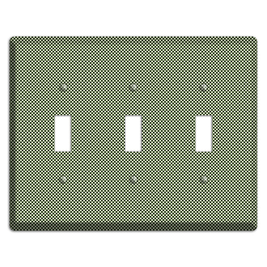 Green Tiny Check 3 Toggle Wallplate