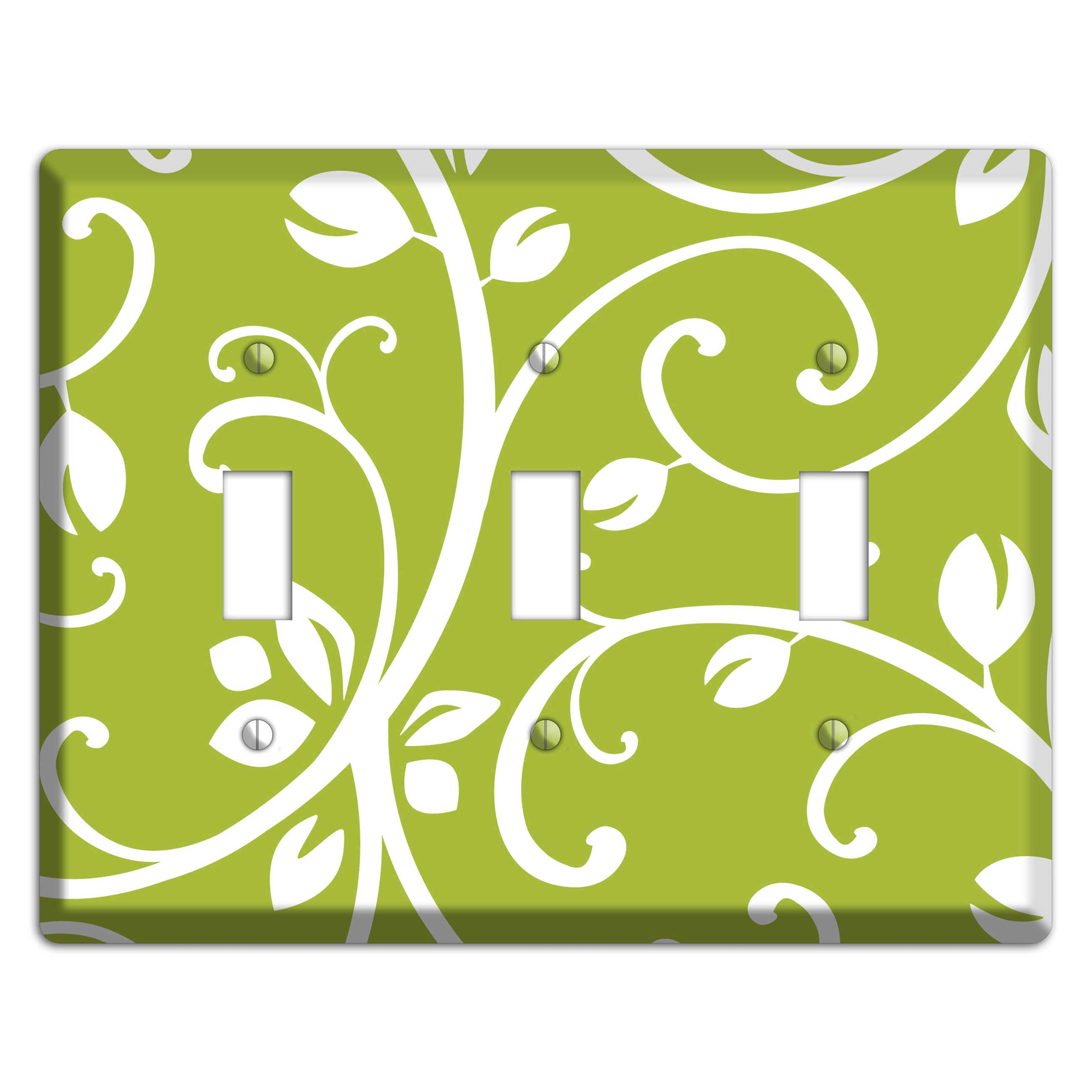 Green Bud Sprig 3 Toggle Wallplate