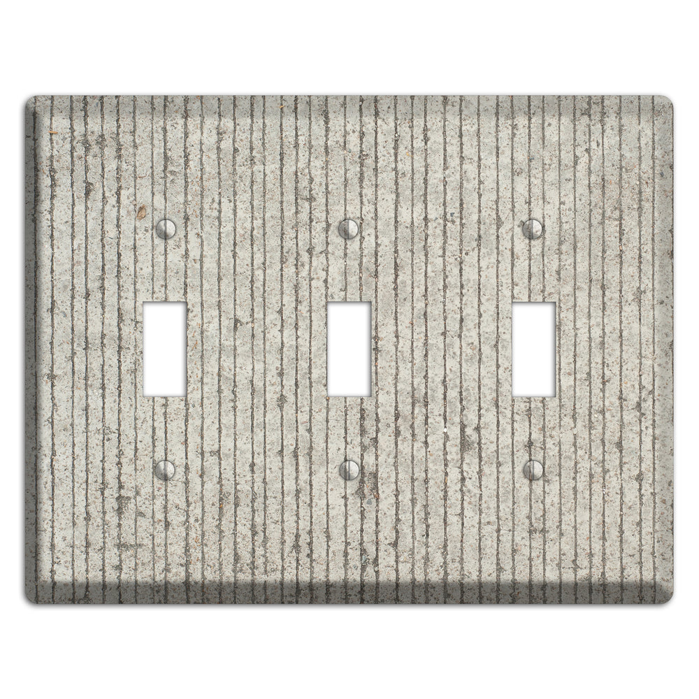 Vertical Concrete 3 Toggle Wallplate
