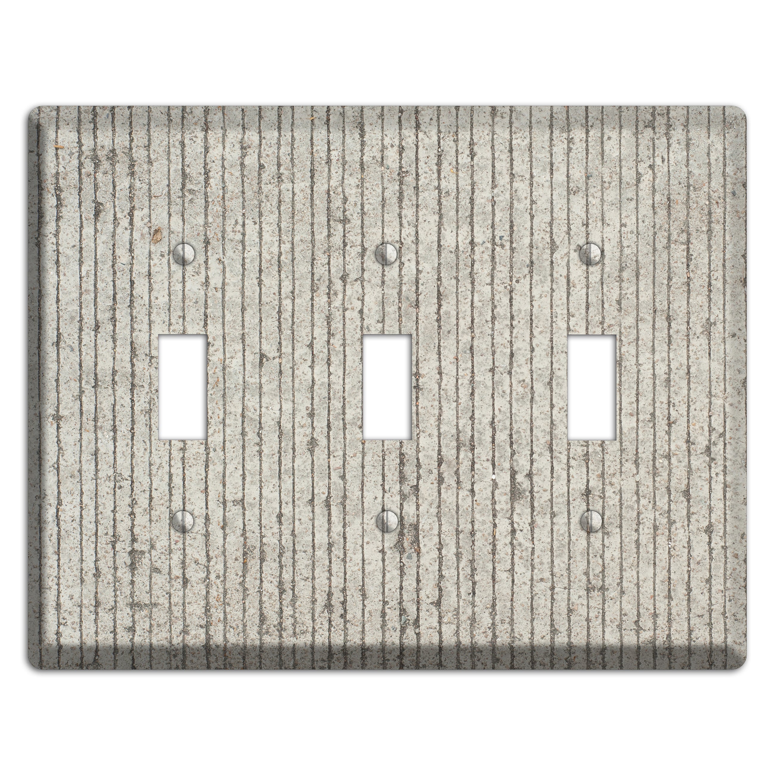 Vertical Concrete 3 Toggle Wallplate