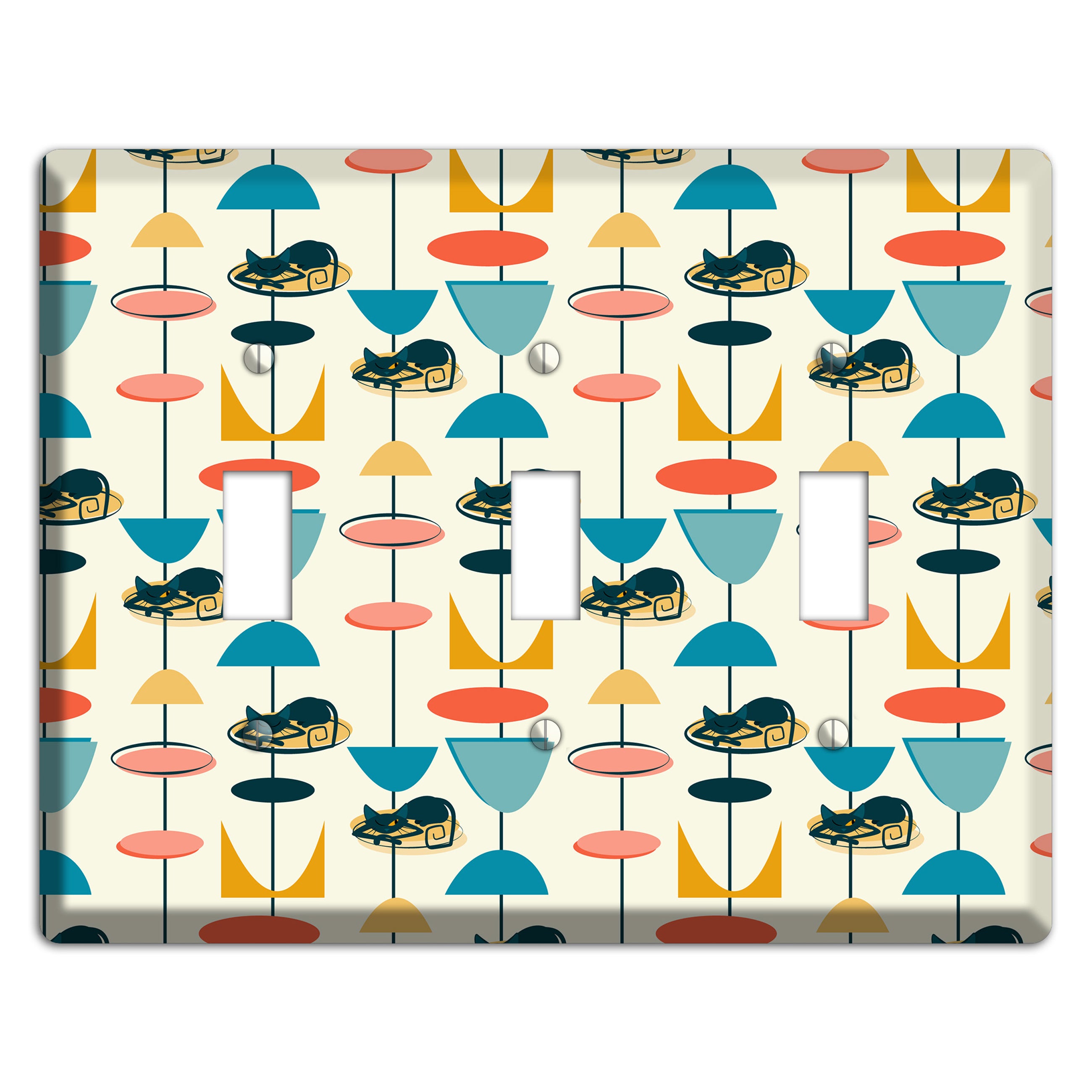 Sleeping Kitties 3 Toggle Wallplate