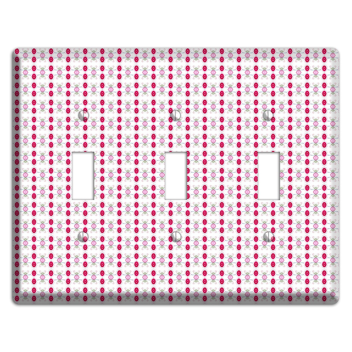 Multi Pink Cartouche 3 Toggle Wallplate