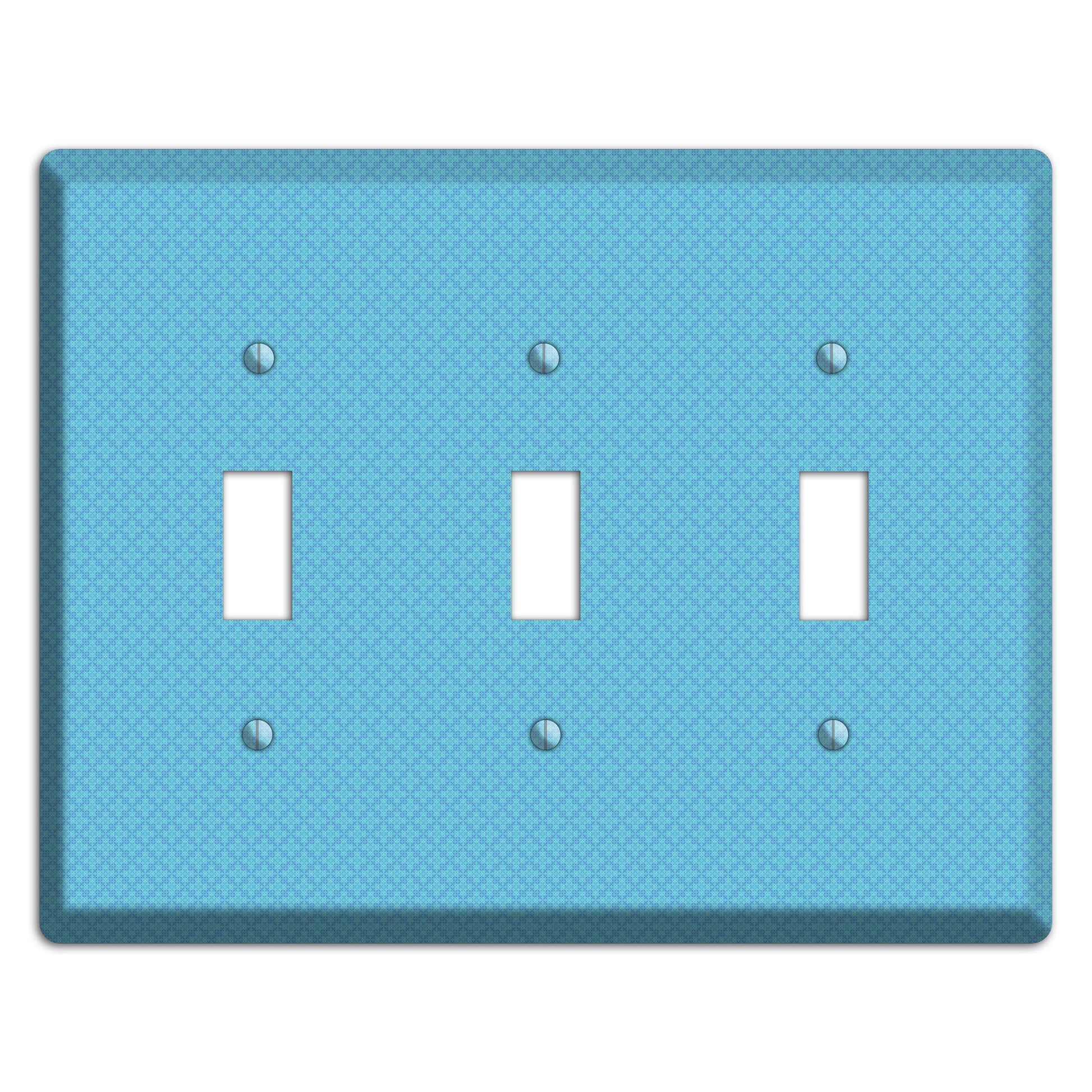 Turquoise Checkered Quatrefoil 3 Toggle Wallplate