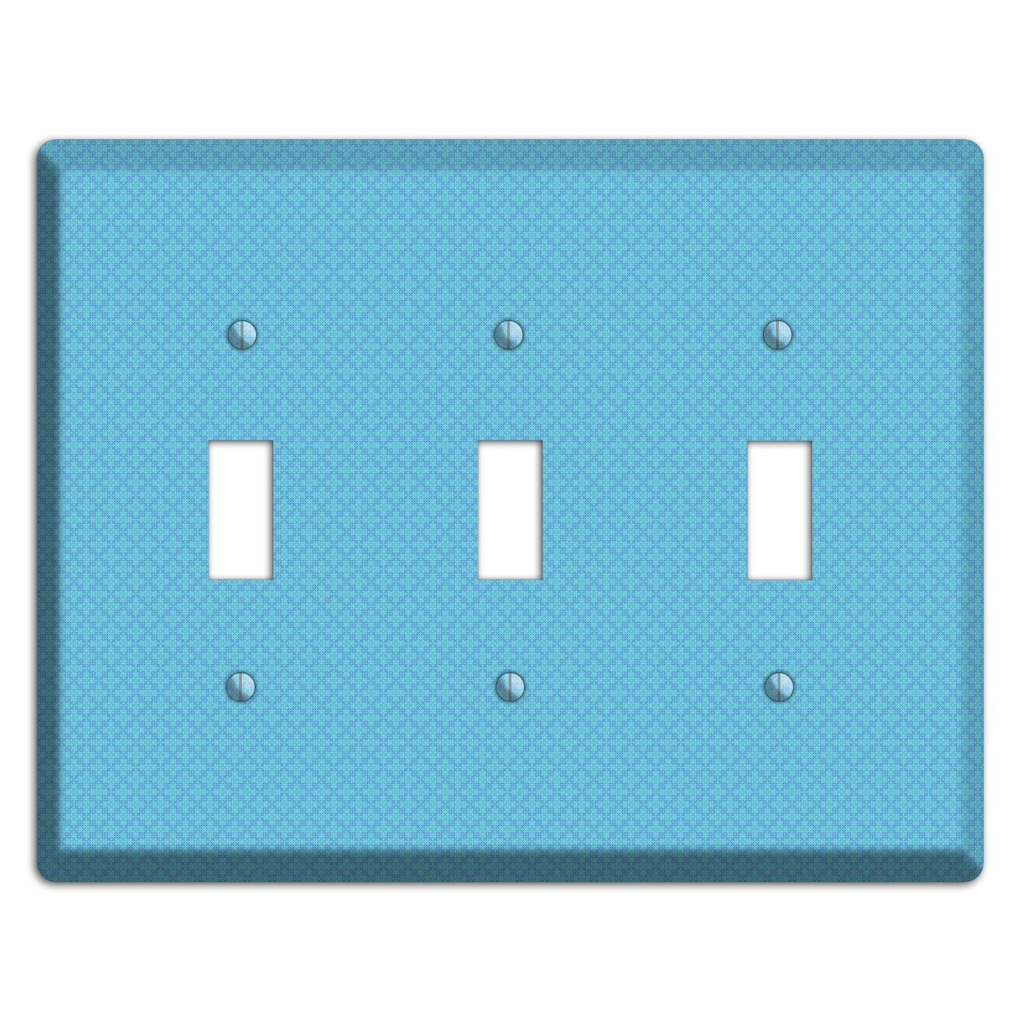 Turquoise Checkered Quatrefoil 3 Toggle Wallplate