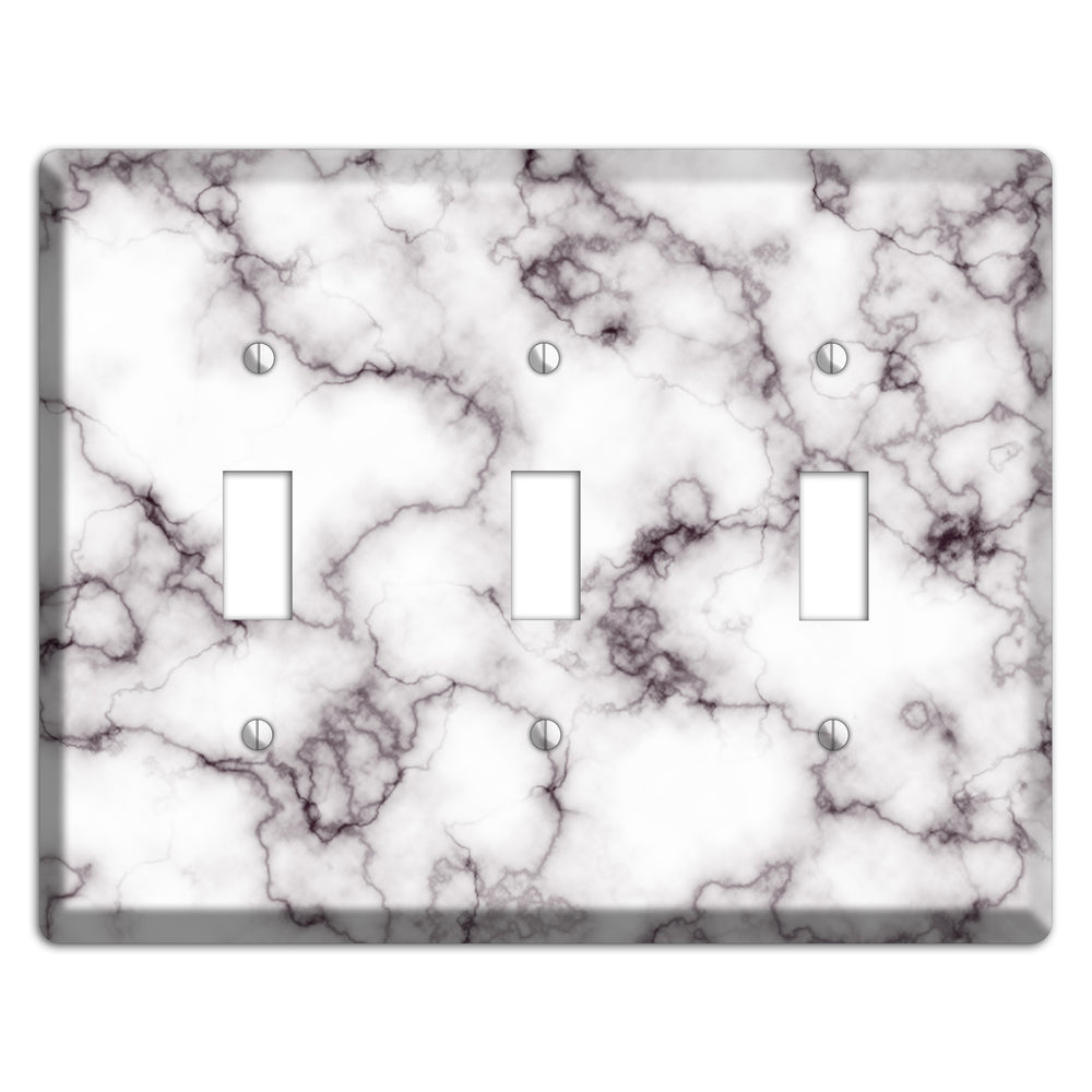 Black Stained Marble 3 Toggle Wallplate