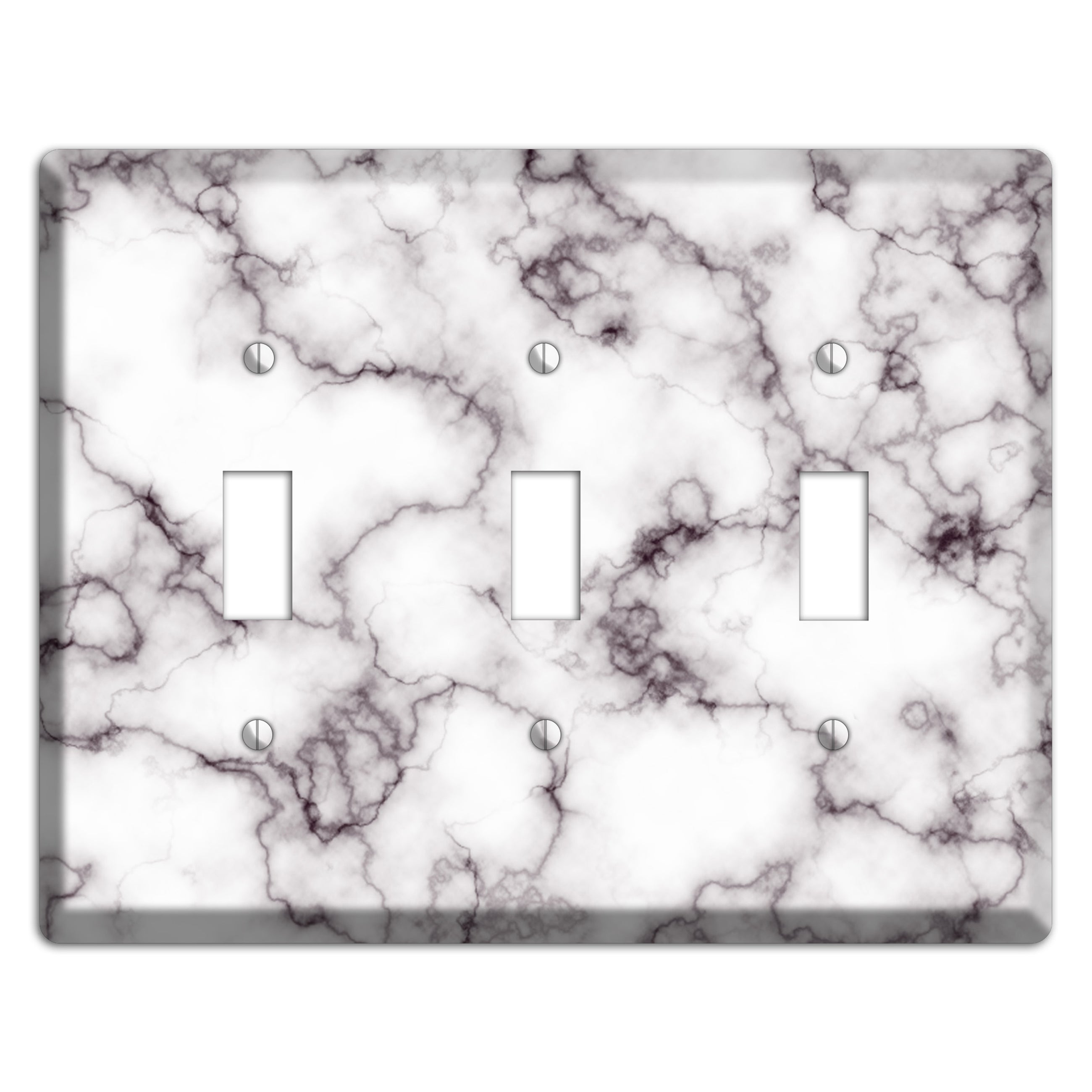 Black Stained Marble 3 Toggle Wallplate