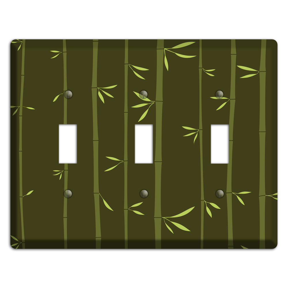 Dark Green Bamboo 3 Toggle Wallplate