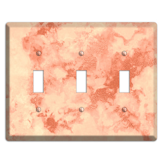 Apricot Peach Marble 3 Toggle Wallplate