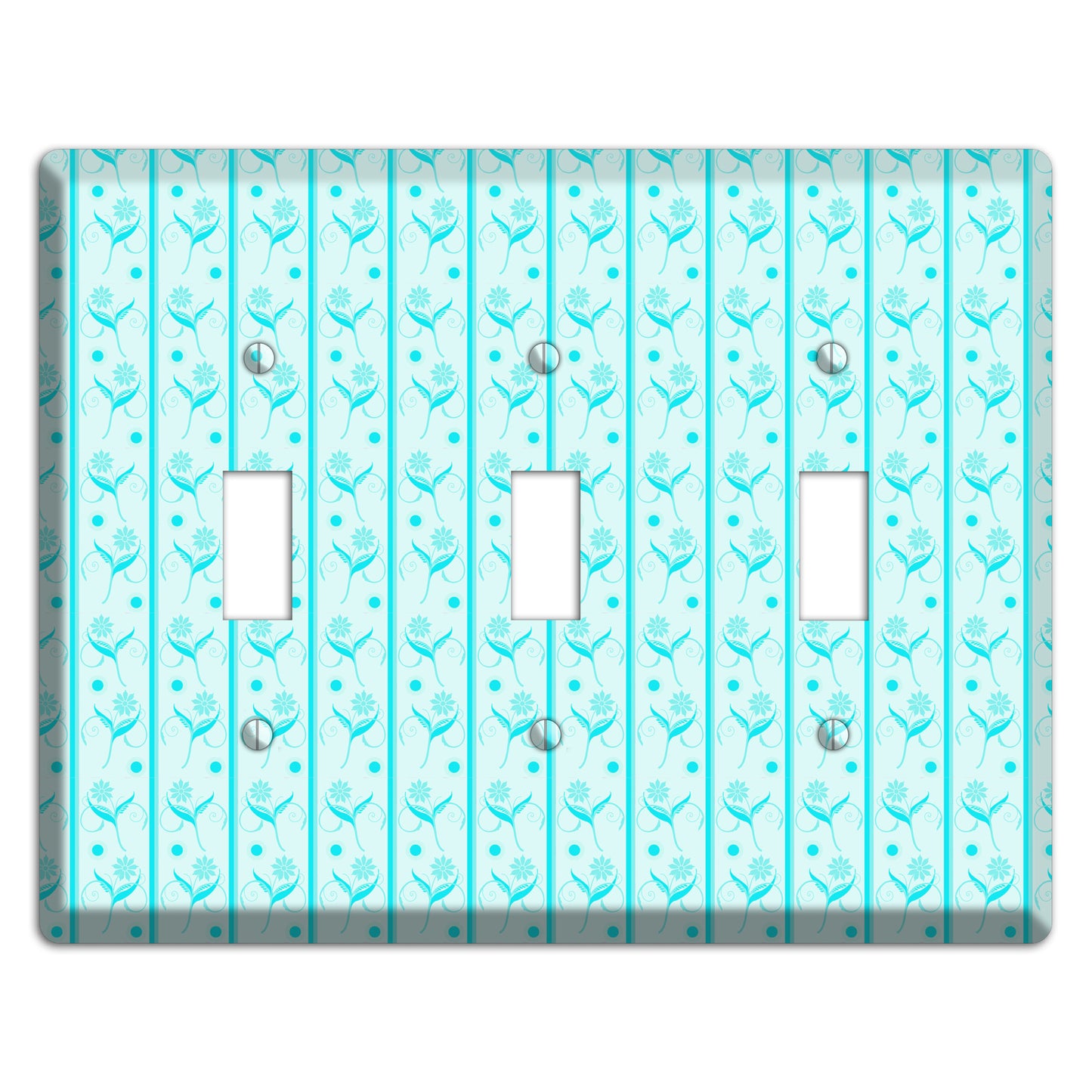 Teal Floral Pattern 3 Toggle Wallplate