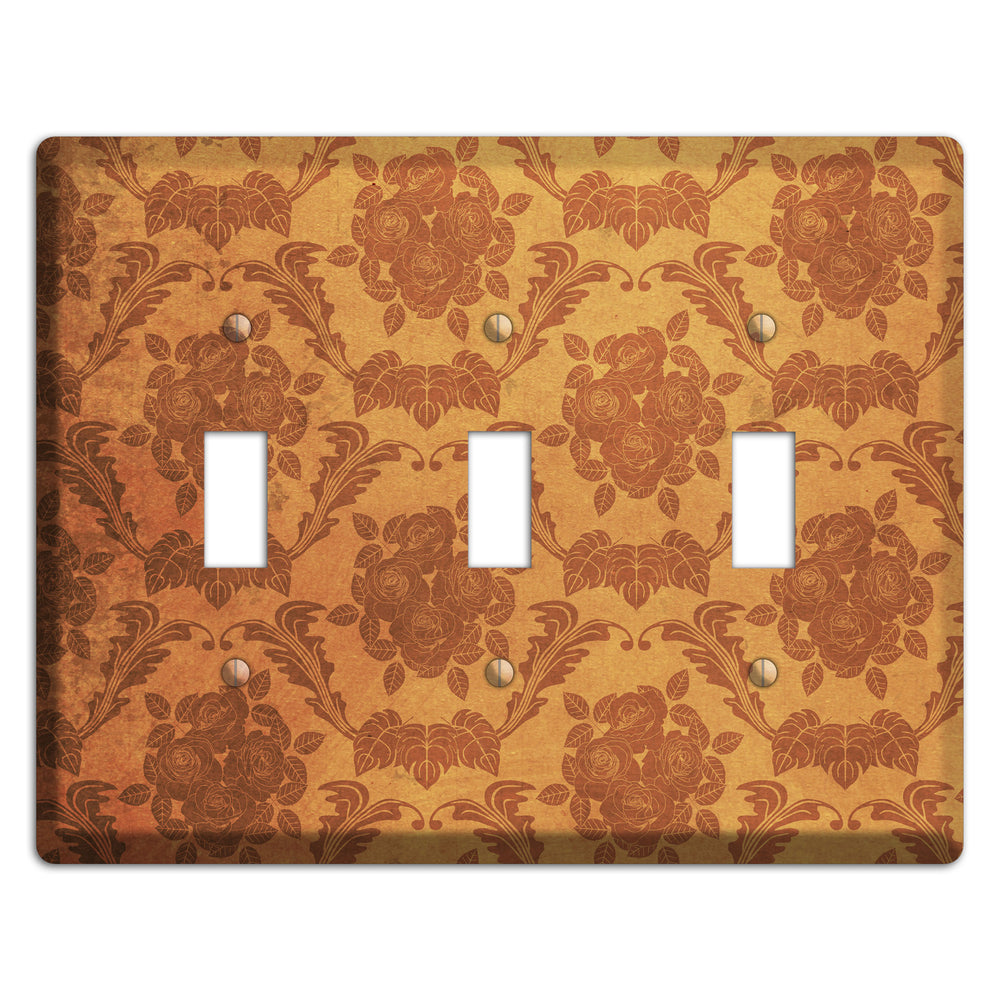Cape Pallisar Vintage Rose Damask 3 Toggle Wallplate