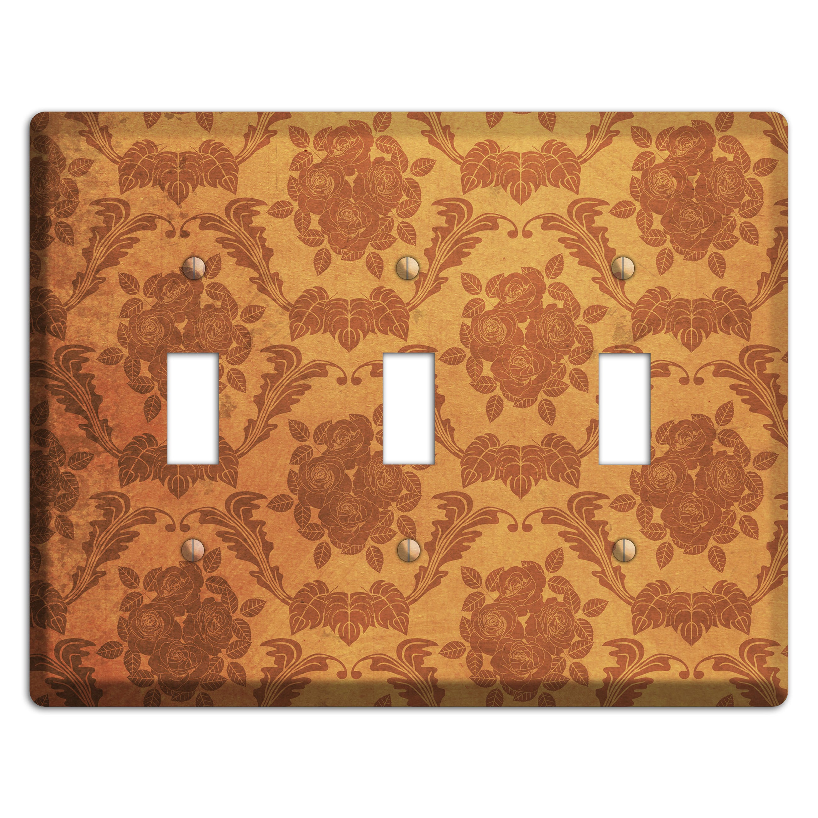 Cape Pallisar Vintage Rose Damask 3 Toggle Wallplate