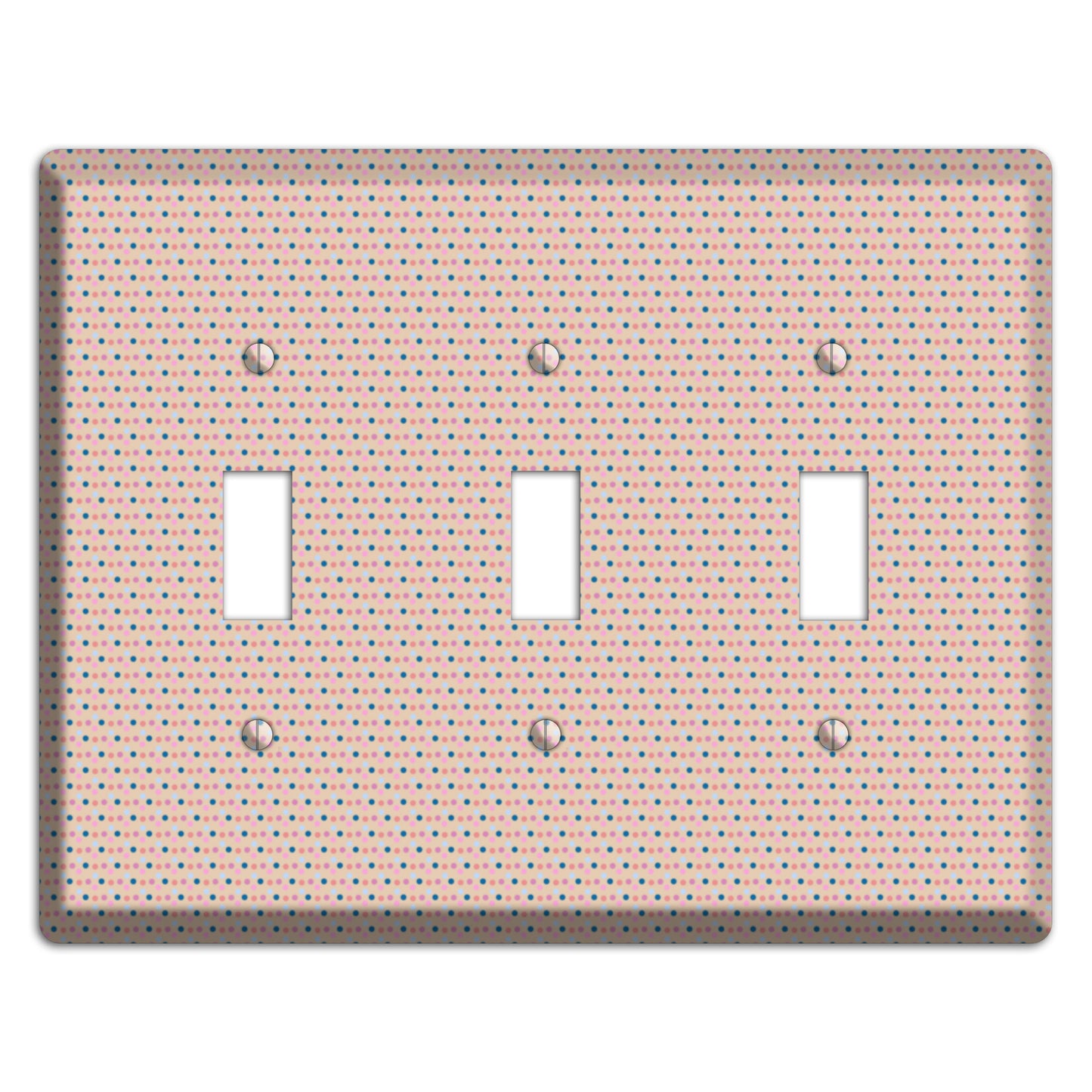 Multi Dusty Pink Tiny Dots 3 Toggle Wallplate