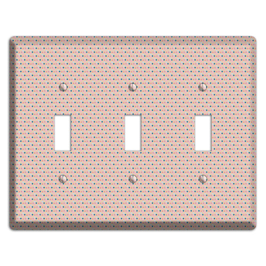 Multi Dusty Pink Tiny Dots 3 Toggle Wallplate
