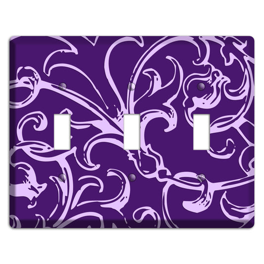 Victorian Purple 3 Toggle Wallplate