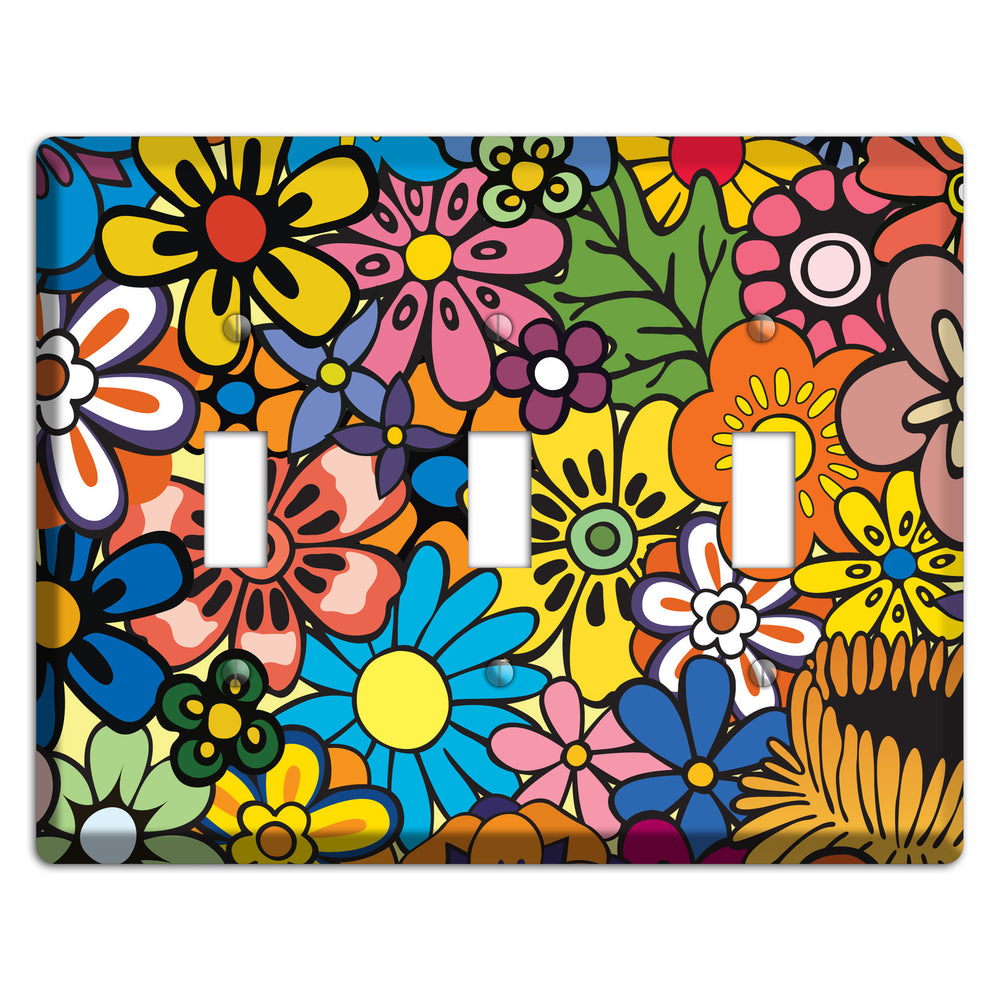 Flower Power 3 Toggle Wallplate