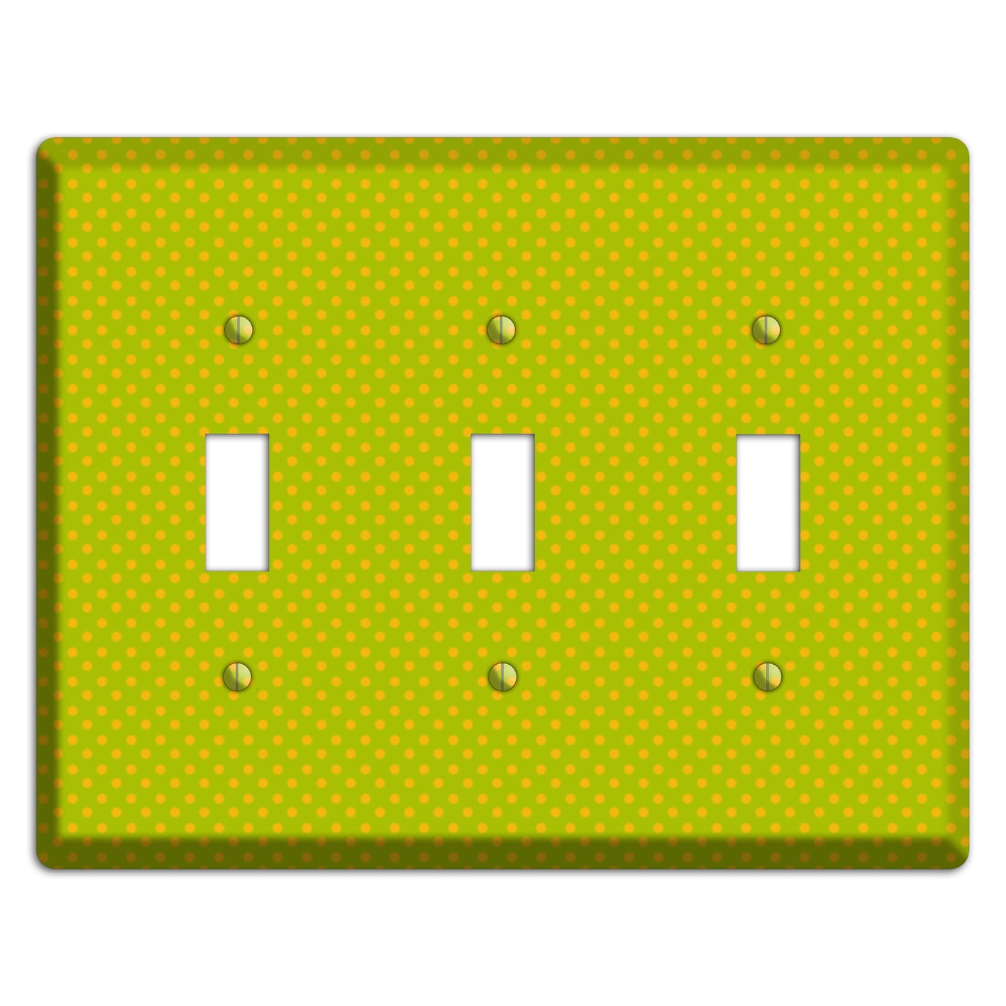 Multi Lime Tiny Polka Dots 3 Toggle Wallplate