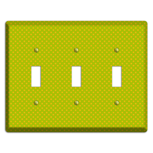 Multi Lime Tiny Polka Dots 3 Toggle Wallplate