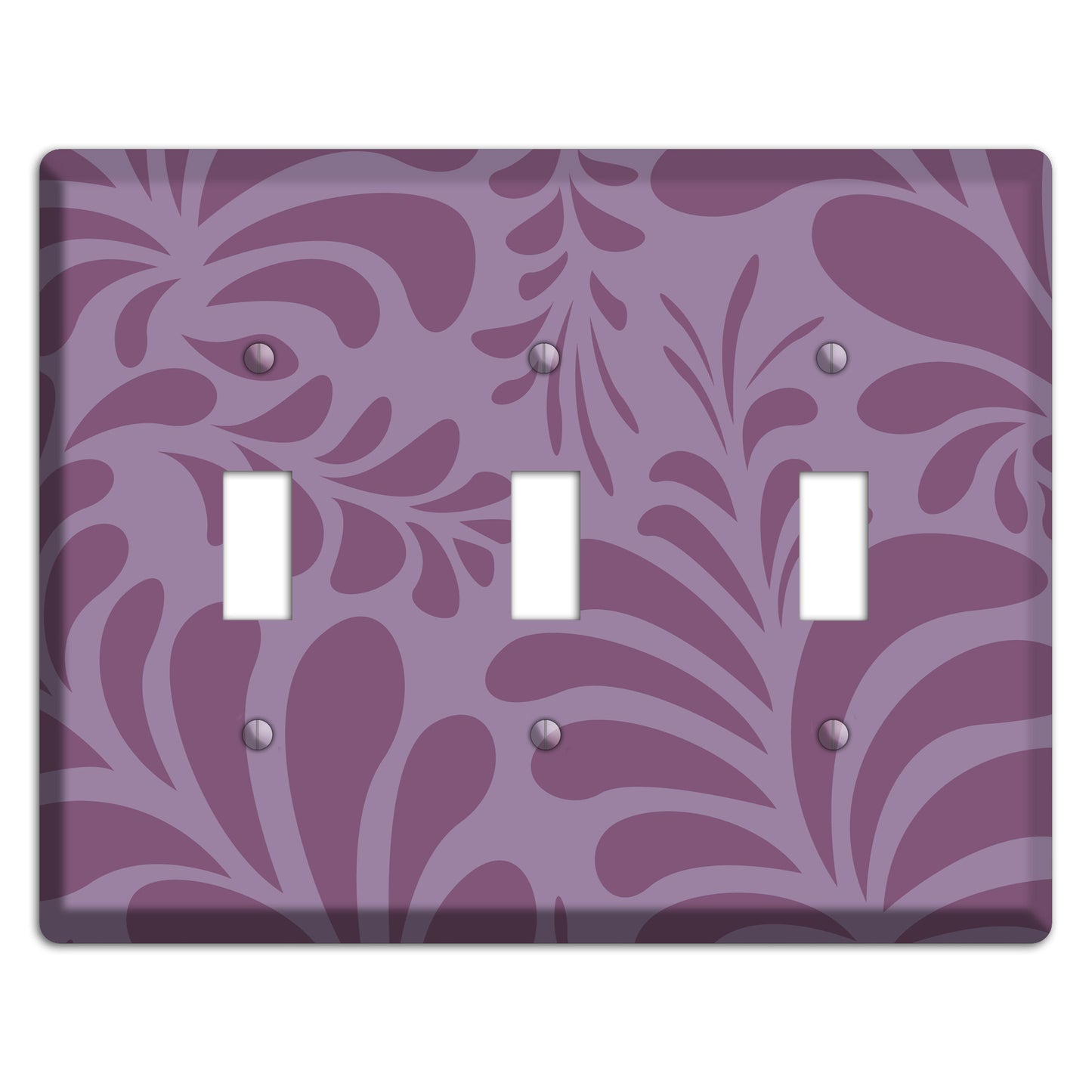 Purple Herati 3 Toggle Wallplate