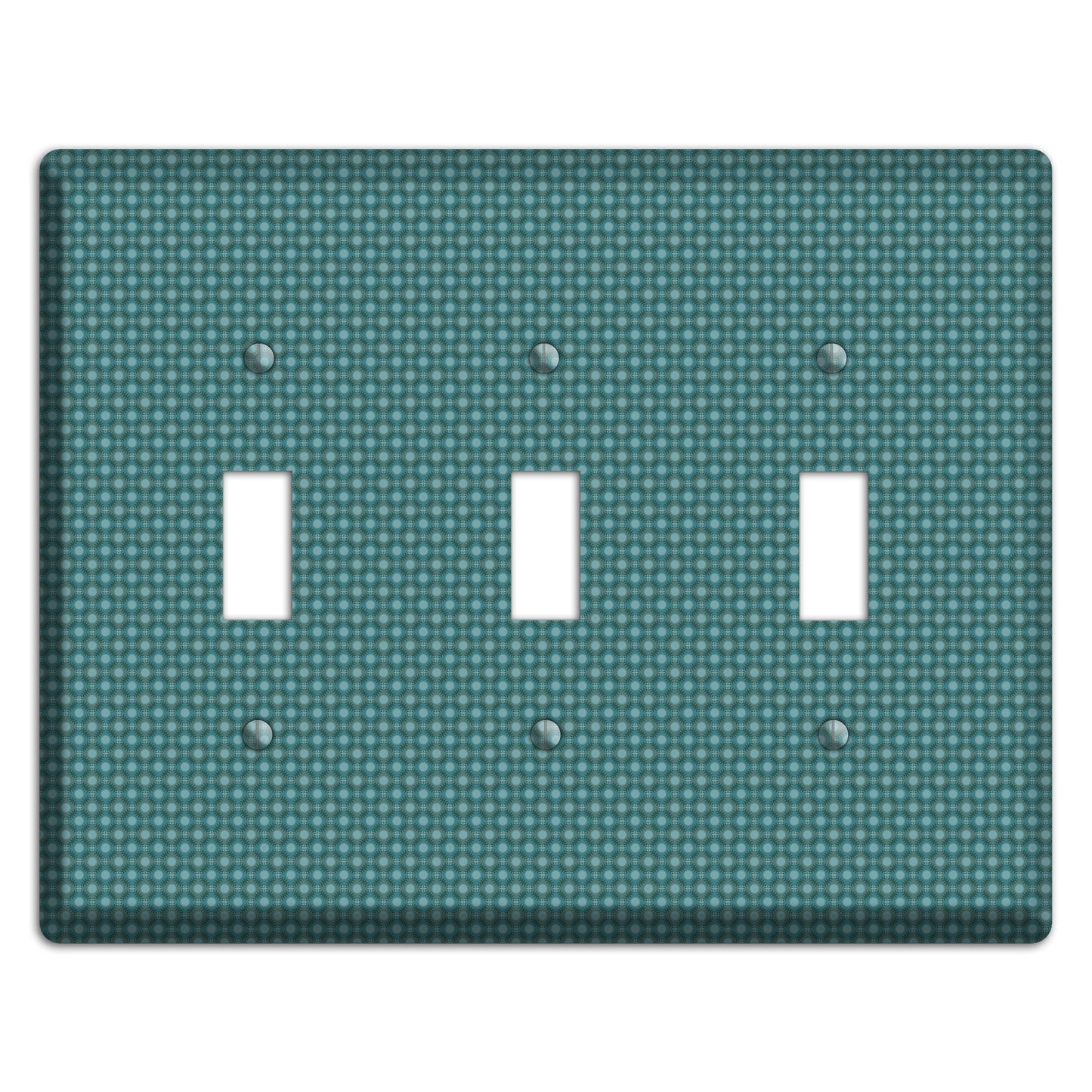 Multi Turquoise Checkered Concentric Circles 3 Toggle Wallplate