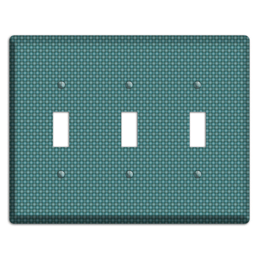 Multi Turquoise Checkered Concentric Circles 3 Toggle Wallplate