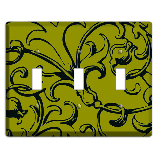 Victorian Olive 3 Toggle Wallplate