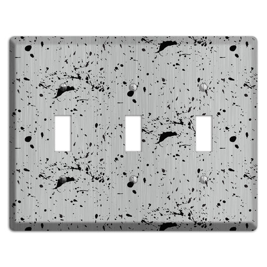 Ink Splash 5 Stainless 3 Toggle Wallplate