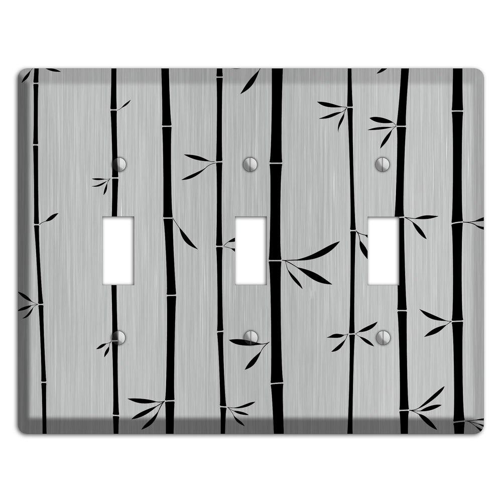 Bamboo Stainless Steel 3 Toggle Wallplate