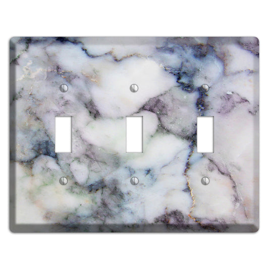 Bermuda Gray Marble 3 Toggle Wallplate