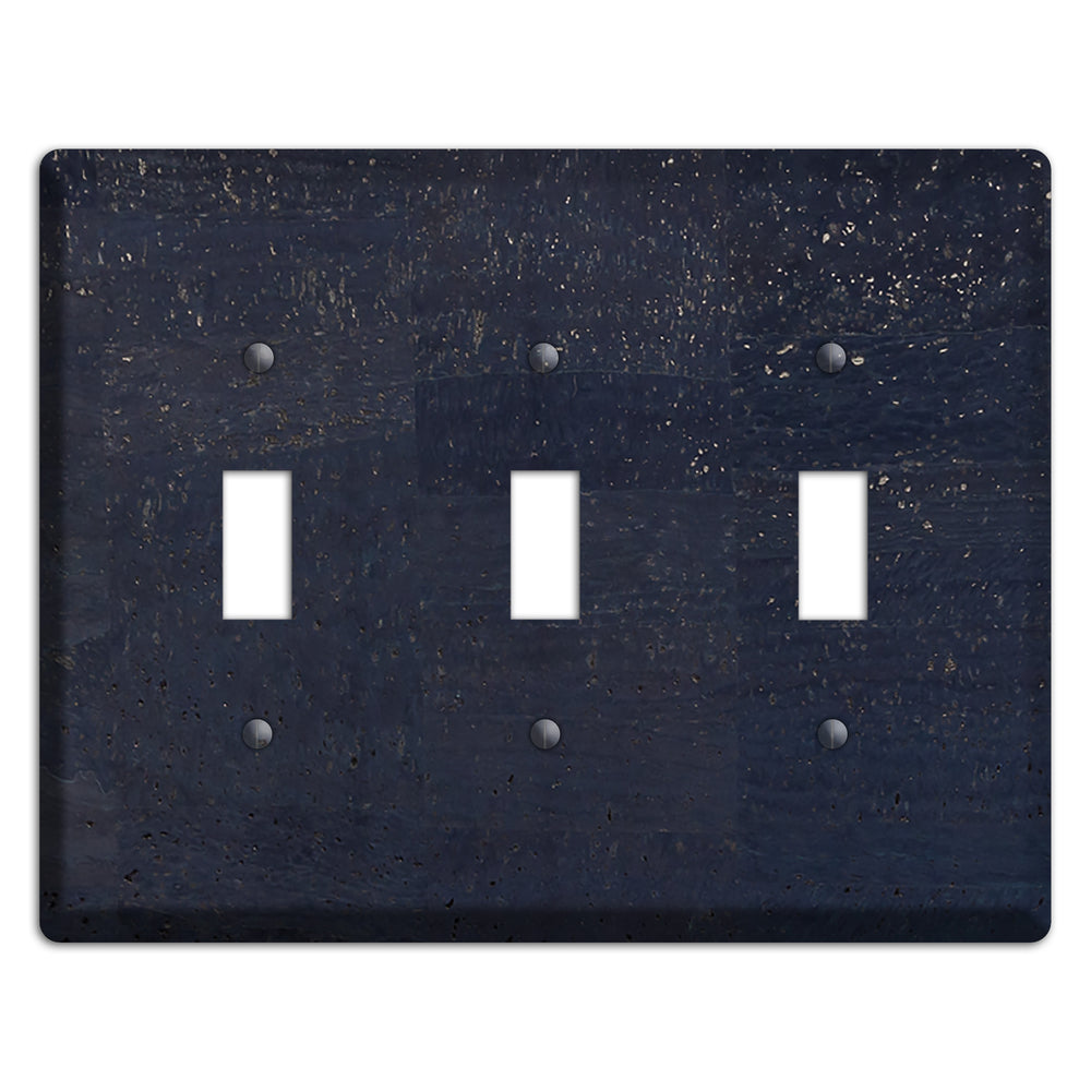 Navy Cork 3 Toggle Wallplate