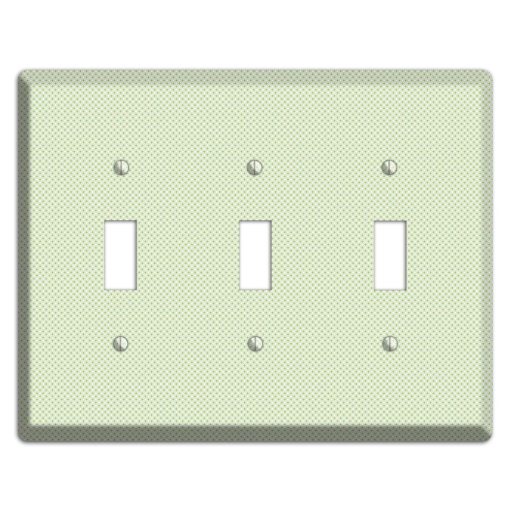Light Green Tiny Geometric 3 Toggle Wallplate