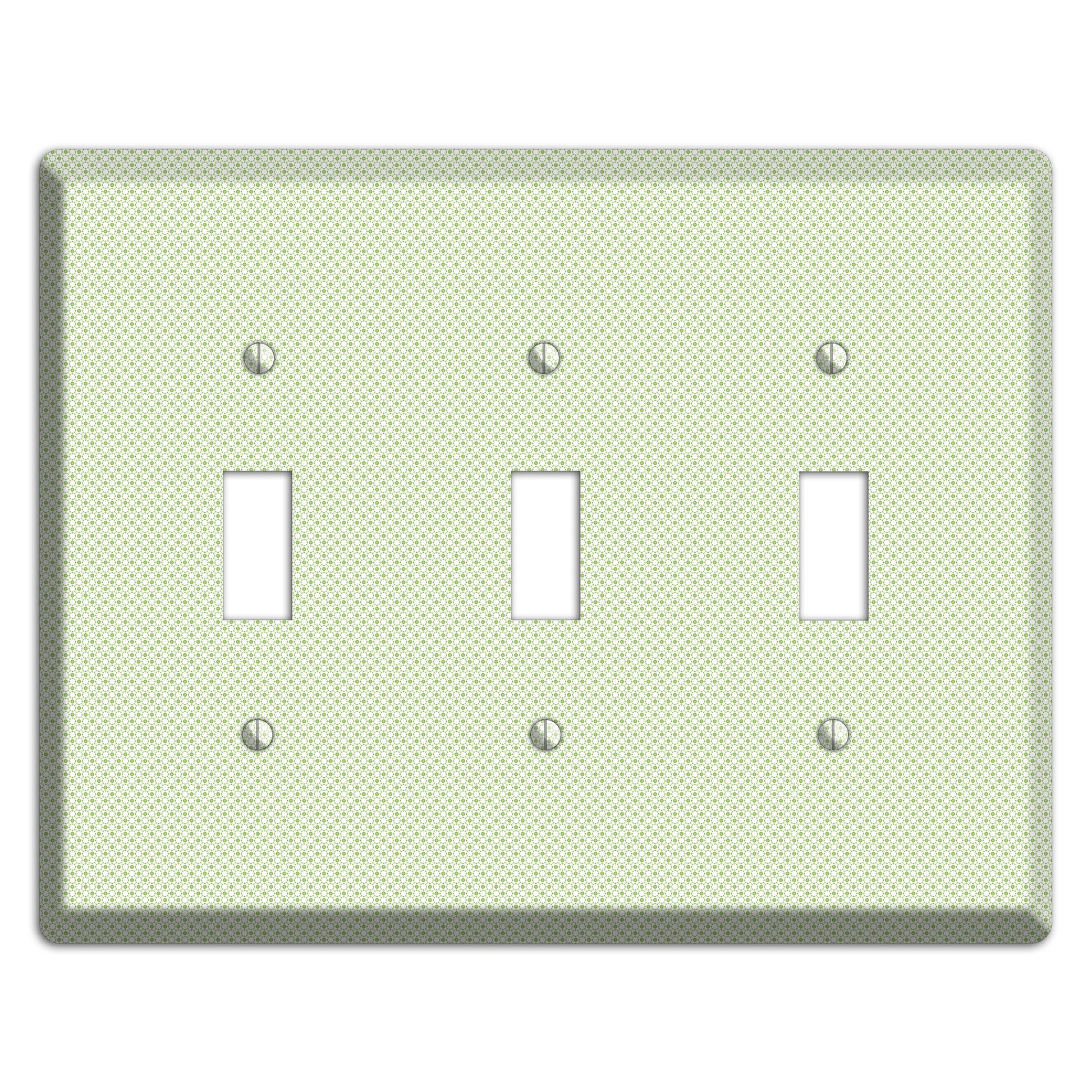 Light Green Tiny Geometric 3 Toggle Wallplate