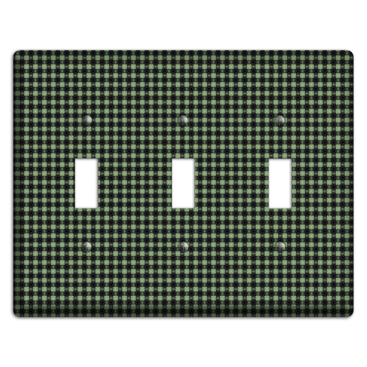 Multi Green Basket Check 3 Toggle Wallplate