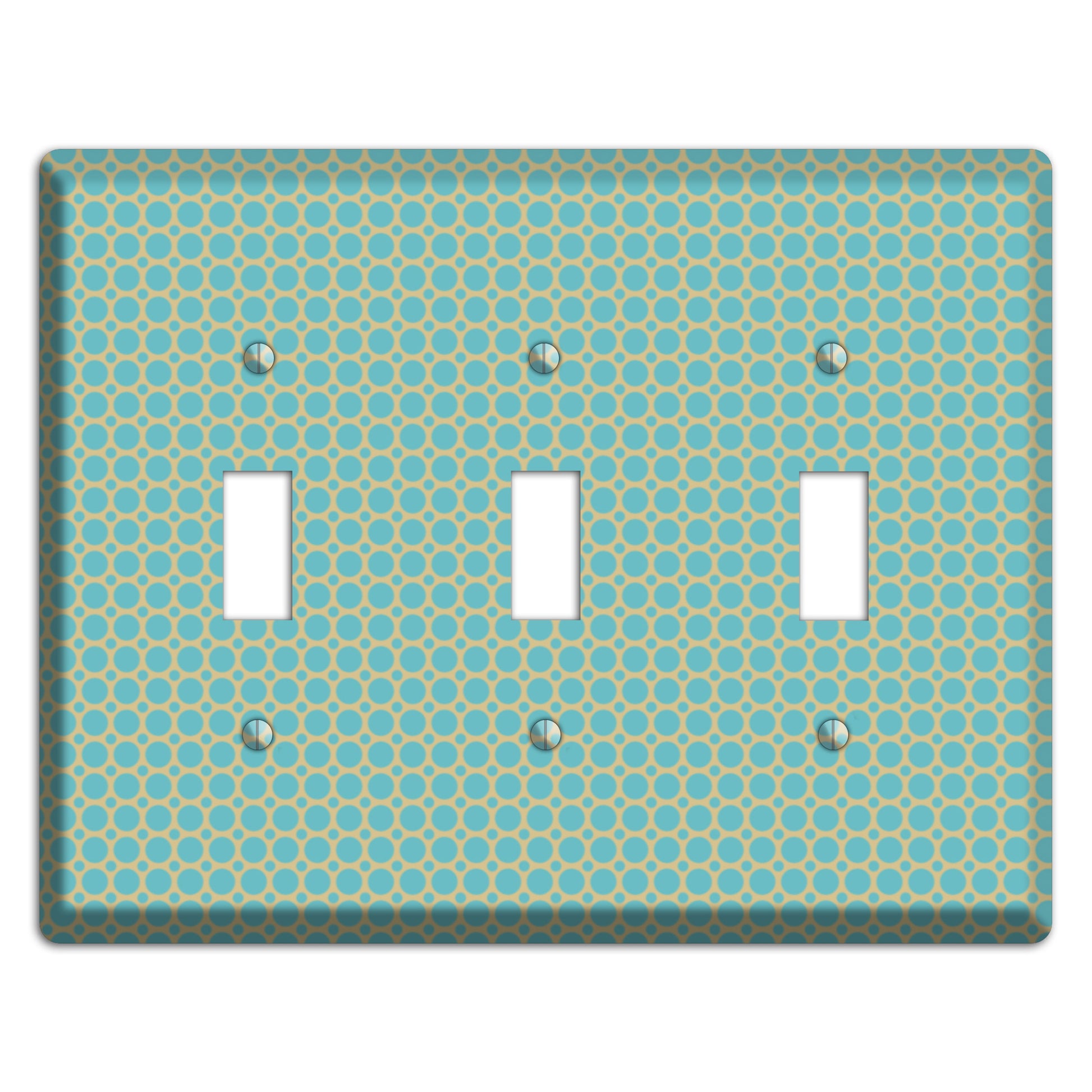 Dusty Blue Tiled Multi Small Dots 3 Toggle Wallplate