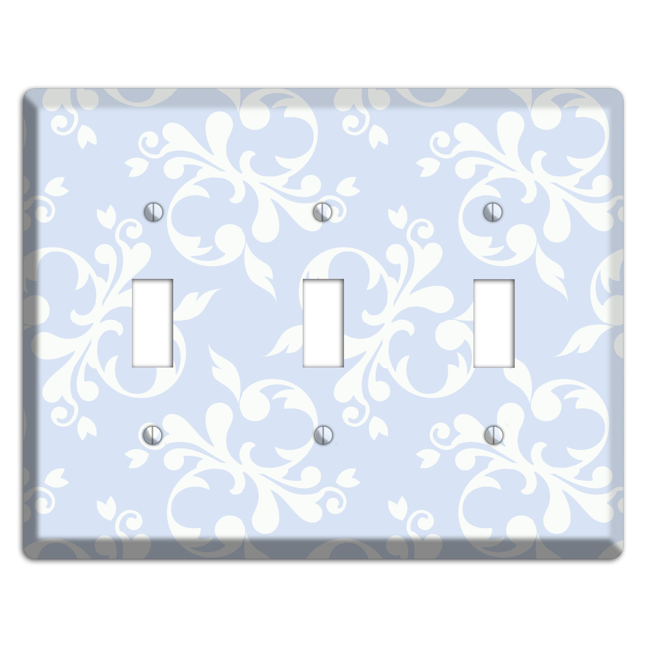 Light Blue Victorian Toile 3 Toggle Wallplate