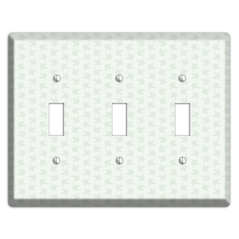 Mint Tiny Trefoil Cartouche 3 Toggle Wallplate