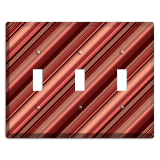 Red Stripes 3 Toggle Wallplate