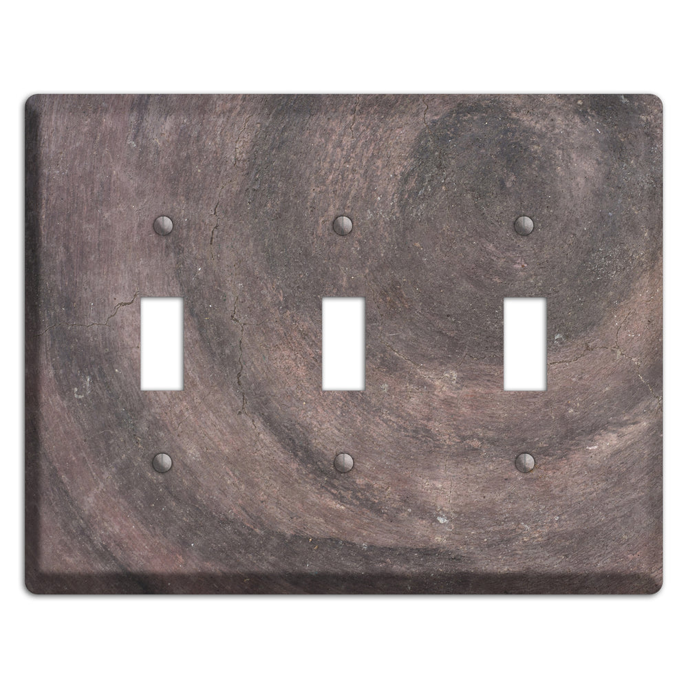 Brown Swirl Concrete 3 Toggle Wallplate