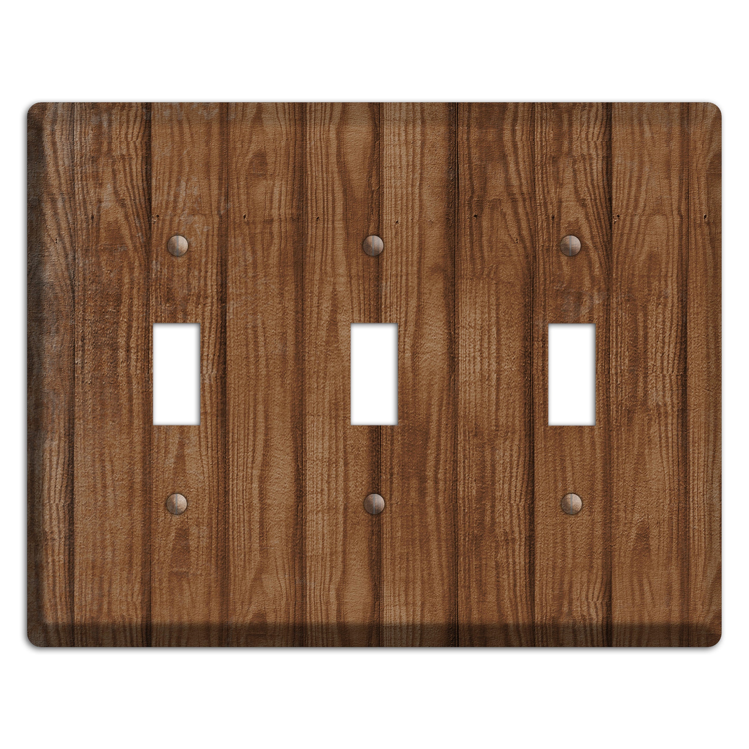 Old Copper Weathered Wood 3 Toggle Wallplate