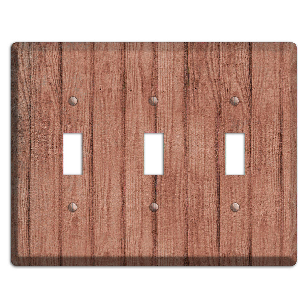 Coral Tree Weathered Wood 3 Toggle Wallplate