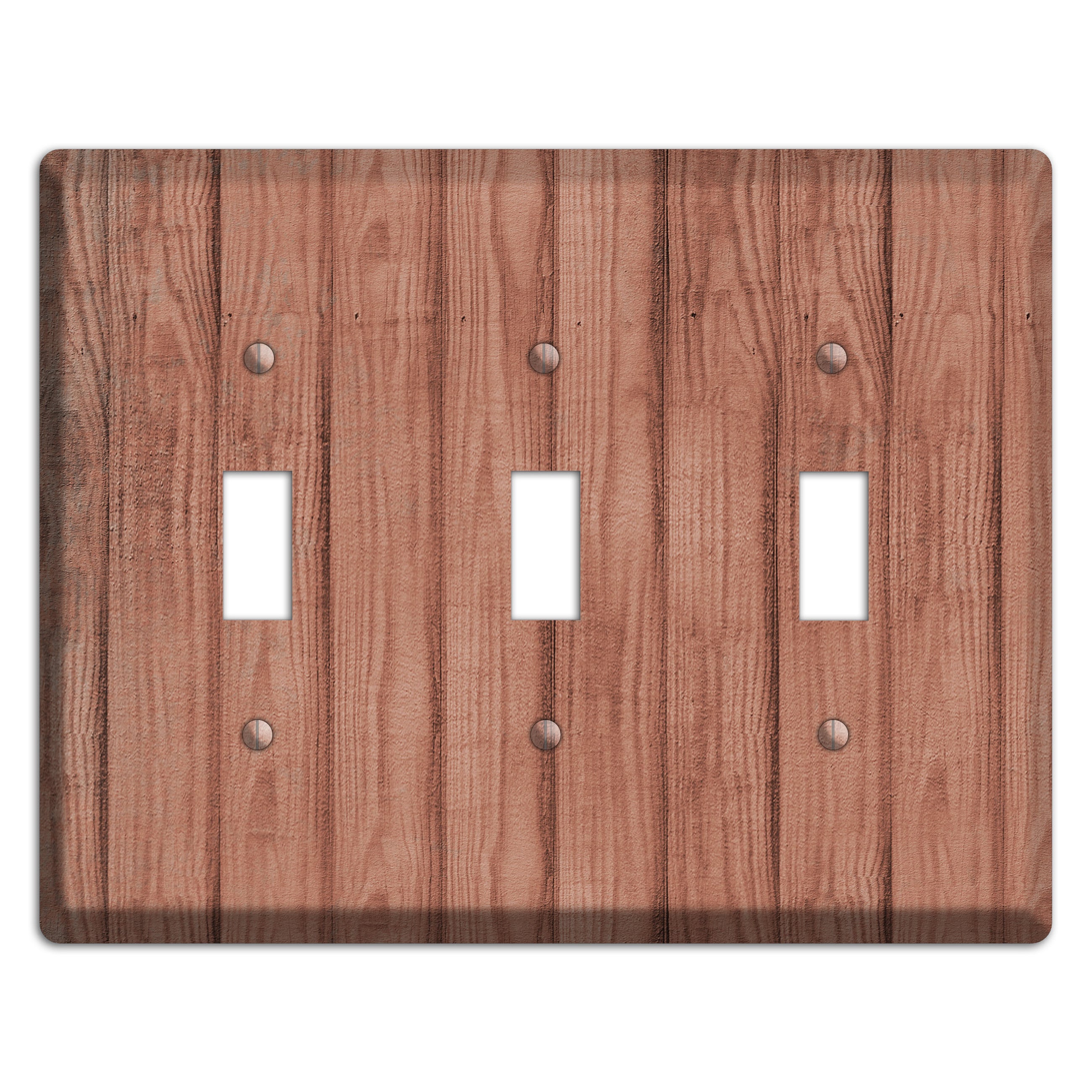 Coral Tree Weathered Wood 3 Toggle Wallplate