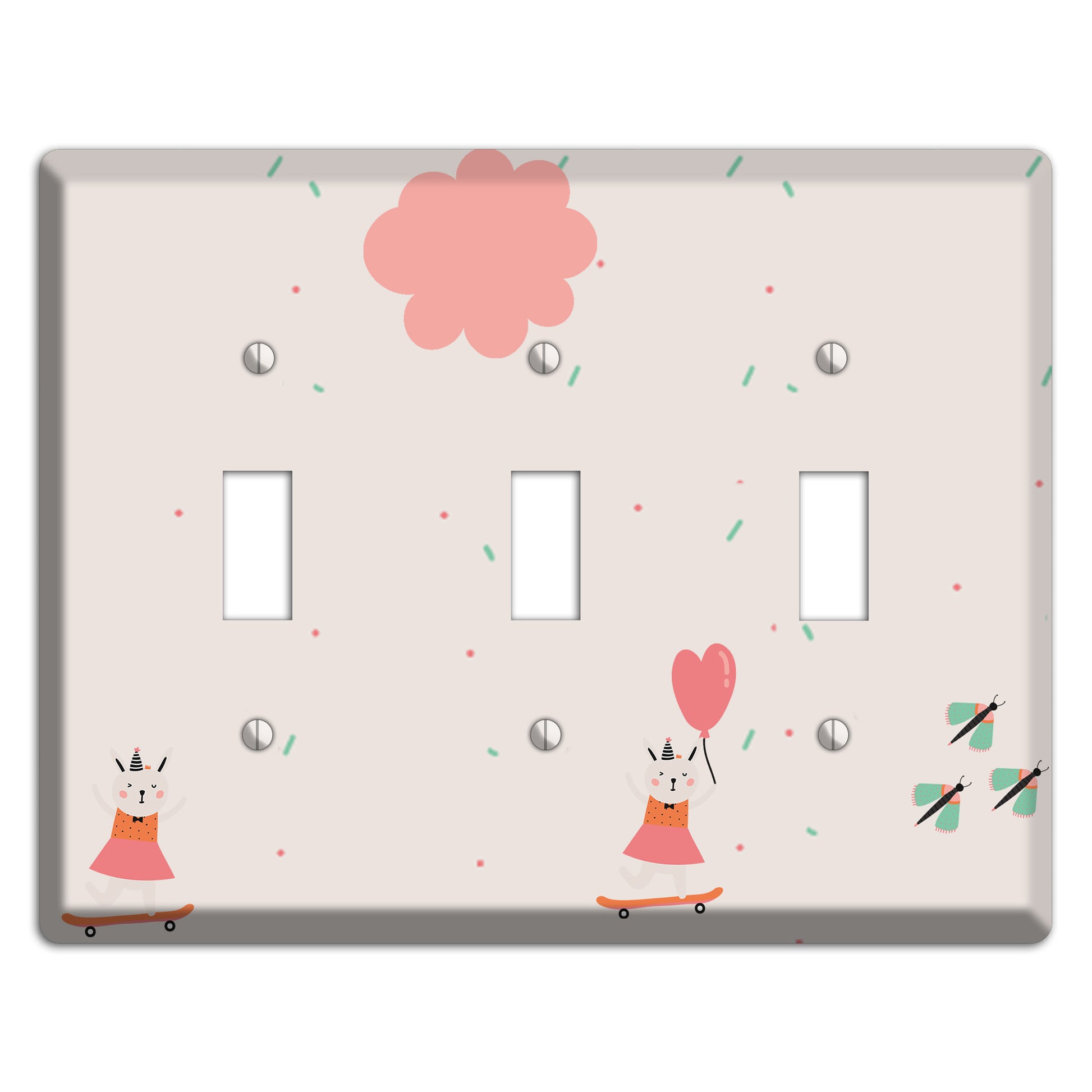 Skateboard Kitty 3 Toggle Wallplate