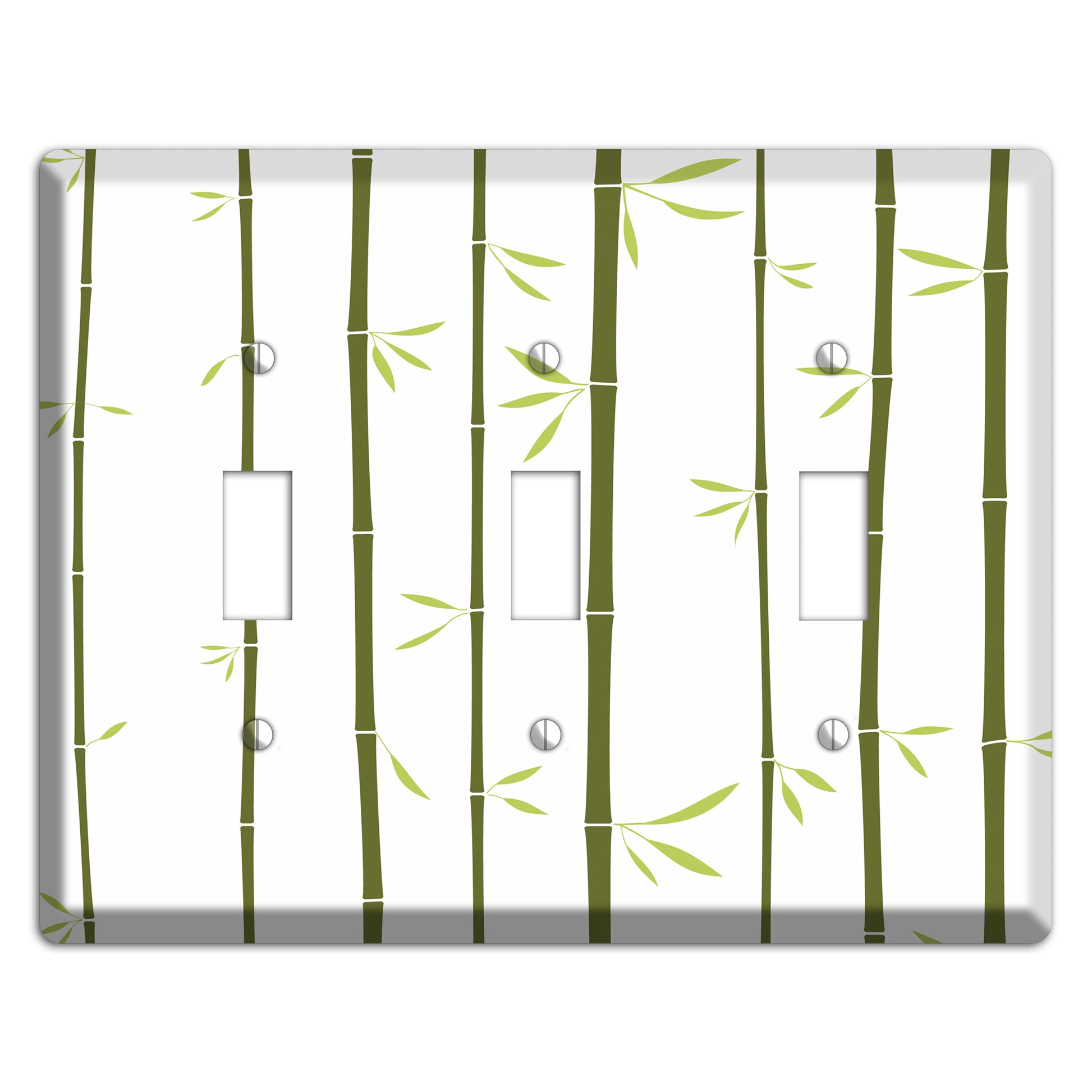 Green Bamboo 3 Toggle Wallplate