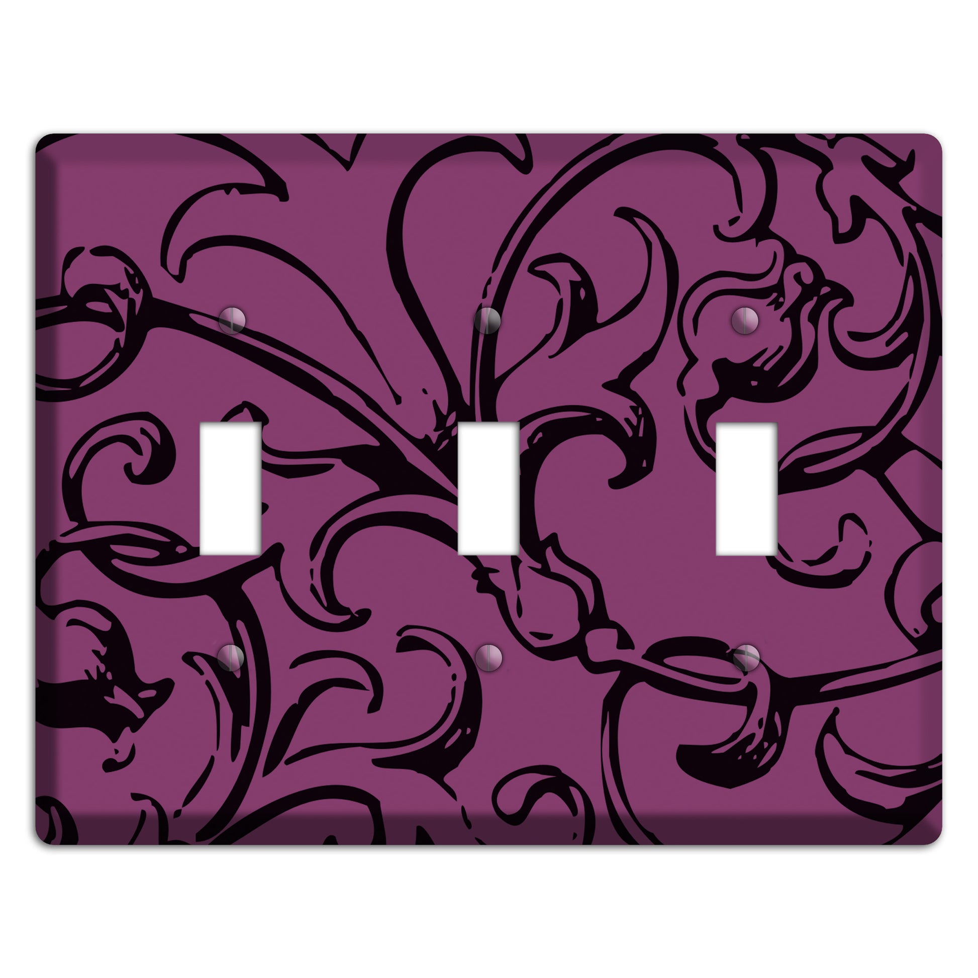 Victorian Fuschia 3 Toggle Wallplate