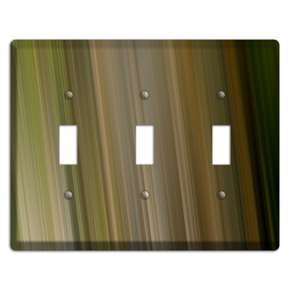 Olive and Brown Ray of Light 3 Toggle Wallplate