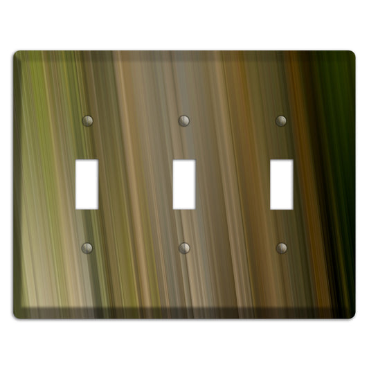 Olive and Brown Ray of Light 3 Toggle Wallplate