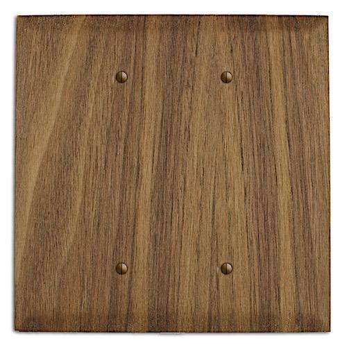 Oversized Discontinued Walnut Wood Double Blank Cover Plate