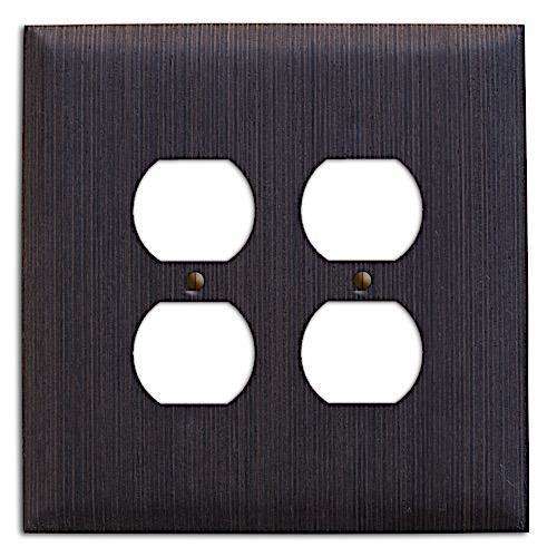 Oversized Discontinued Wenge Wood 2 Duplex Outlet Cover Plate