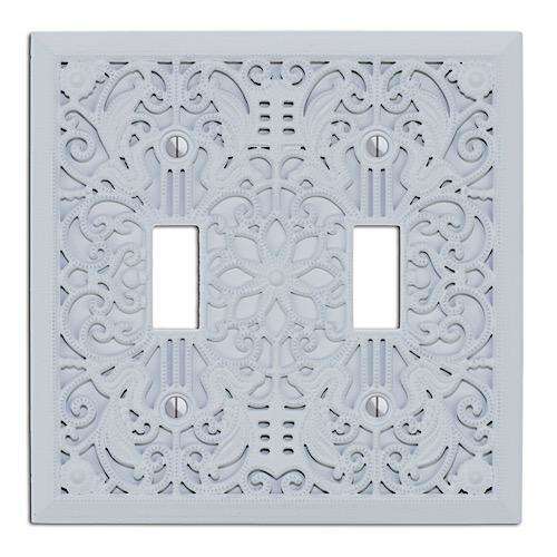 White Filigree Shabby Chic Double Toggle